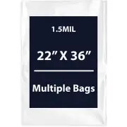 1.5Mil 22" X 36" | LDPE Clear Flat Poly Bags, Flexible & Durable | Multiple Bags
