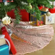 Rose Gold Christmas Tree Skirt 24 Inches Sequin Tree Skirt