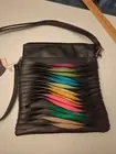 Crossbody Handbag Mellow World Black Rainbow Adjustable Purse New