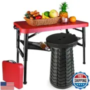 maliven Portable Folding Table and Stool Set, Lightweight Foldable Table and