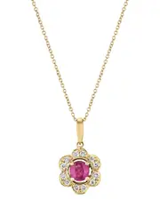 Le Vian Center Stone 14K Diamond & Ruby Pendant