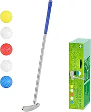 [Wassteel] Kids Golf Clubs, Aluminum Alloy Golf Putters for Right/Left Handed Indoor/Outdoor Mini Kids Golf Set, Golf Set with 5 Plastic Golf Balls - Silver