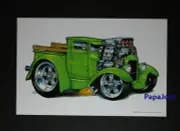 Muscle Machines Print Art Poster 1929 Model A Pickup Rohan Day 11" by 17"