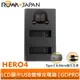 【ROWA 樂華】FOR GOPRO HERO4 LCD顯示 Micro USB / Type-C USB 雙槽充電器