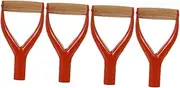 OSALADI 4pcs Y-Shaped Iron Handle Handshake Shovel Handle Handle Shovel Shovel Steel Fork Handle 3.1cm Inner Diameter (red Model) Hoe Door Handle Pipe Snow Auger Edging Spade Drain Wooden