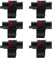 Pack of 6 Ink Roller for Casio IR40T Black and Red Two-Colour Ink Roller for CP13 / MP-12D / MP-120DH for Sharp EL-1750V EL-1801V Calculator