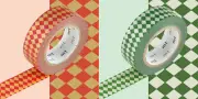 Masking Tape MT Checkerboard Diamond - Vermilion X Viridian
