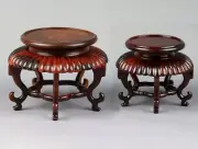 Chinese Rosewood Fishbowl Stand Bonsai Teapot Stone Vase Flower Rack Base Decor