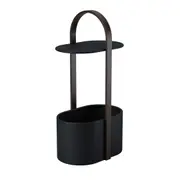 Umbra Bellwood Modern Side Table with Storage and Cable Management Black/Walnut