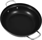 ELAYARD Iron Hot Pot Cooking Wok Heat Resistant Metal Pan with Handle for Home Kitchen for Hot Pot Noodle Cooking Versatile Cookware