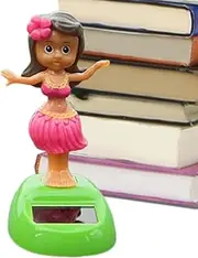 Dashboard Decorations, Solar Swinging Hawaii Girl Car Figurines, Weather-Resistant Shaking Statue Automobile Interior Accessories for Birthday Holiday