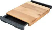 Acacia Wood Cutting Board with Slide Out Trays | Catches Food and Waste | Solid