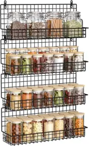 Spice Rack Organizer Wall Mounted 4-Tier Stackable Hanging Spice Storage Racks,G
