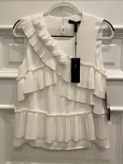 BCBGMaxazria Lorain Top - White - Size Small - New with Tags - RV $178