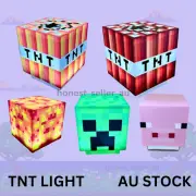 Minecraft Creeper LED Lamp 4 Colours changing Sound Control Game Light-Up Torch