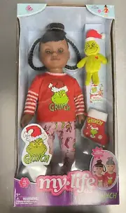 My Life As Grinch 18” Brunette Doll Plush Christmas Stocking NIB - FAST SHIPPING