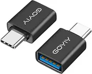 [10Gbps]GOYIY USB C to USB Adapter, USB C Male to USB Female Adapter,USB3.2 Gen 2,2-Pack,Compatible with MacBook Pro/Air, iMac, iPad Mini/Pro,Phones and Other Type C or Thunderbolt 4/3 Devices(Black)