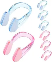 8pcs Adult Swim Nose Clips Silicone Waterproof Nose Plugs Nose Clips for Swimming Multi-use Nose Clamps Portable Nose Clips
