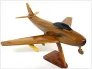 F-86 Sabre Jet Fighter Handcrafted Natural Mahogany Premium Wood Desk Model
