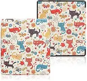 ALMIGHTY Kindle Oasis Water-Safe PU Leather Cover Case, Only Fits All-New 7” Kindle Oasis （Colorful Cat）