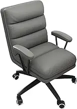 Executive Desk Chair Artificial Leather Swivel Chair for Home Use Comfortable Gaming Chair Lift Office Chair Bedroom Makeup Backrest Swivel Chair Office Chair(Dark Gray)