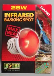 New Exo Terra Infrared Basking Spot Lamp Bulb 25w Max Heat Red Light Reptiles