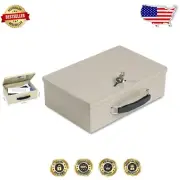 Sand Fire-Retardant Security Box with Key Lock - Perfect for Document Storage