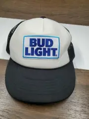 Bud Light Logo Trucker Hat Beer Drinking Fishing College Mesh Snap Back Cap