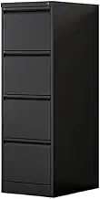 Metal filing cabinet with quick access drawer and card box, office file organizer for folders and supplies