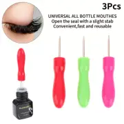 3Pcs Lash Glue Bottle Blocking Needle Eyelash Extension Glue Mouth Head OpenYU
