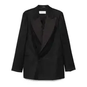 [Dries Van Noten] Dries Van Noten Double-breasted Blazer 48 IT BLACK