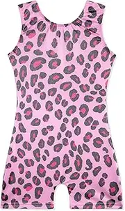 [EQSJIU] Gymnastics Leotards for Girls Kids Rainbow Mosaic Mermaid Butterfly Stars Leopard Galaxy Tie Dye Cosmos Leopard