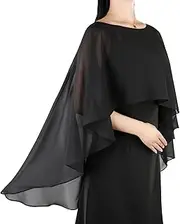 [Ladiery] Sheer Chiffon Capes Soft Capelets for Women, Lightweight Shawls and Wraps for Evening Party Dress Cover Up