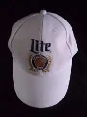 GENUINE MILLER LITE BEER SNAP BACK BASEBALL HAT CAP WHITE VINTAGE SNAPBACK ACME