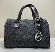 MICHAEL KORS Grayson Black Logo MK Nylon Small Satchel Duffle Crossbody