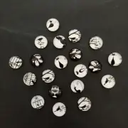 20pcs 12mm Black & White Cat & Bird Half Round Flat Backs AUS Free Postage XNN
