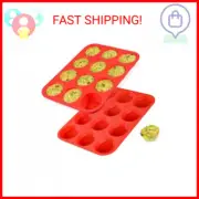 CAKETIME 12 Cups Silicone Muffin Pan - Regular Size Cupcake Pan Muffin Tin for B