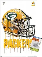 Trends International NFL Green Bay Packers - Drip Helmet 20 Wall Poster with Push Pins