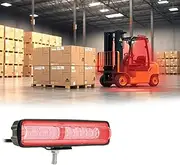 QBXIONG 9-Bead Red Forklift LED Warning Light, High-Intensity Forklift Safety Light with Lens & Aluminum Housing, Adjustable Mount for Easy Installation, DC 12-80V for Warehouse & Industrial Use