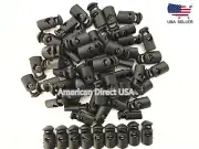 Lot of 15 25 50 100 1000 Plastic Black Cord Locks Stoppers Toggles End TG