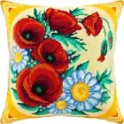 DIY Needlepoint/Tapestry Pillow Kit "Bouquet of Wildflower" 16x16 in / 40x40 cm