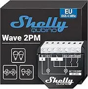 Shelly Qubino Wave 2PM | Z-Wave Smart Switch Relay, 2 Channel 16 A with Current Measurement | Home Automation | Z-Wave Gateway | Low Power Consumption | Repeater Extended Mains | High Compatibility