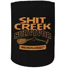 Stubby Holder - Shit Creek Survivor - Funny Novelty Christmas Gift Joke Beer Can