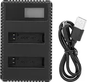 Portable Camera Battery Charger USB Camera Dual Charger Camera Battery Charger, with LCD Display, for AHDBT‑401