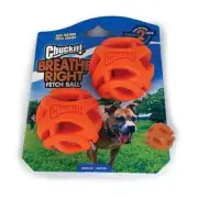 Chuckit! Breath Right Fetch Ball Medium 2 pack Dog Toy 6.3cm
