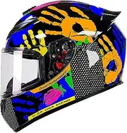 Motorcycle Helmet, Full Face Motorbike Helmet Flip Up Double Sun Visor Modular Helmet DOT/ECE Certified Motorbike Moped Street Bike Racing Crash Helmet