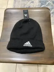 NWT ADIDAS Youth Cuffed Knit Beanie Hat-OSFM BLACK