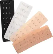 [ANDRESLAD] Bra Extensions Lingerie Extension Straps Stainless Steel Hooks 8 Hooks Eye Closures Black White Light Skin Golden Skin