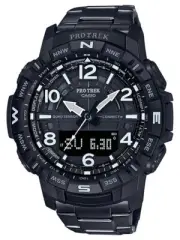 NEW Casio Protrek TITANIUM Black Ion-Plated Quad Sensor Mens Watch PRTB50YT-1
