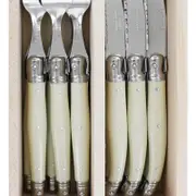 Andre Verdier Debutant Cutlery 12pcs Set Ivory 6 Forks 21.5cm/6 Serrated Knives 23.5cm